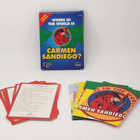 Vintage 1993 “Where in the World Is Carmen Sandiego?” Card Game | Retro PBS - Picture 5 of 9
